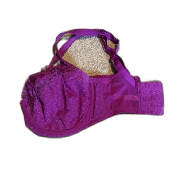 36I Lace Unlined Full Coverage Bra, Cacique, Lane Bryant Pink Purple - Picture 4 of 5